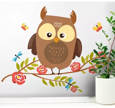 Vinis para quarto infantil Desenho fofo ou coruja de desenho anim - TenStickers
