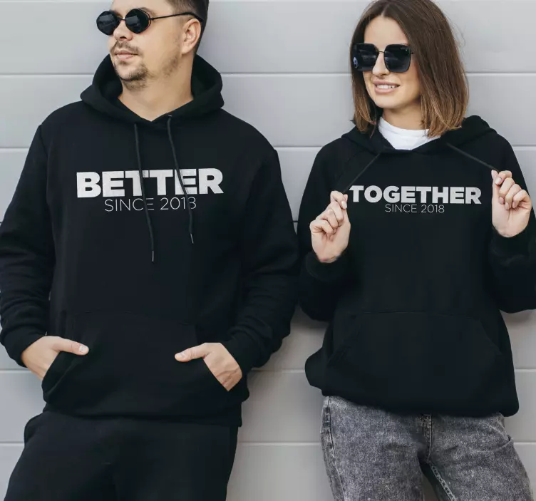 T-shirt para casais Better Together - TenStickers