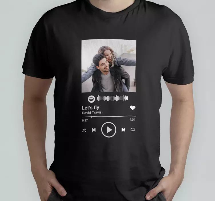 Spotify com t-shirt de texto e imagem - TenStickers