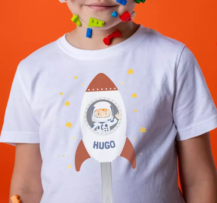 Astronauta com t-shirts infantis foguete - TenStickers
