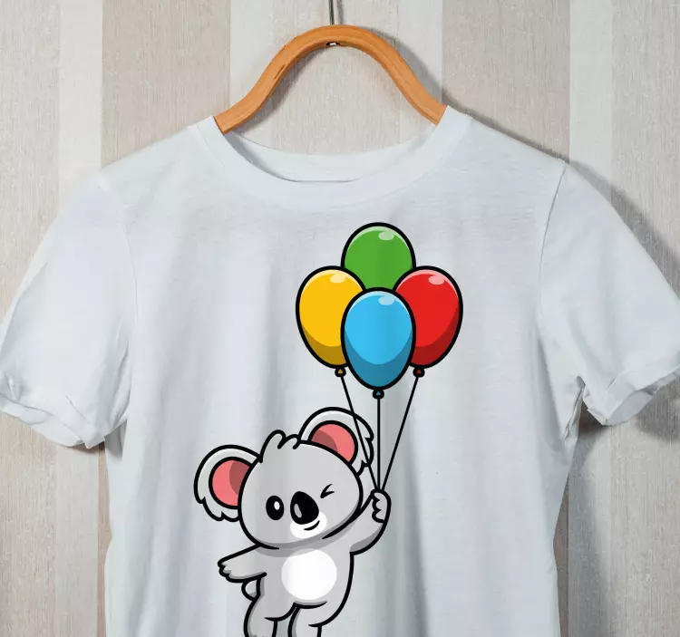 T-shirt infantil de coala cinzento com balão - TenStickers