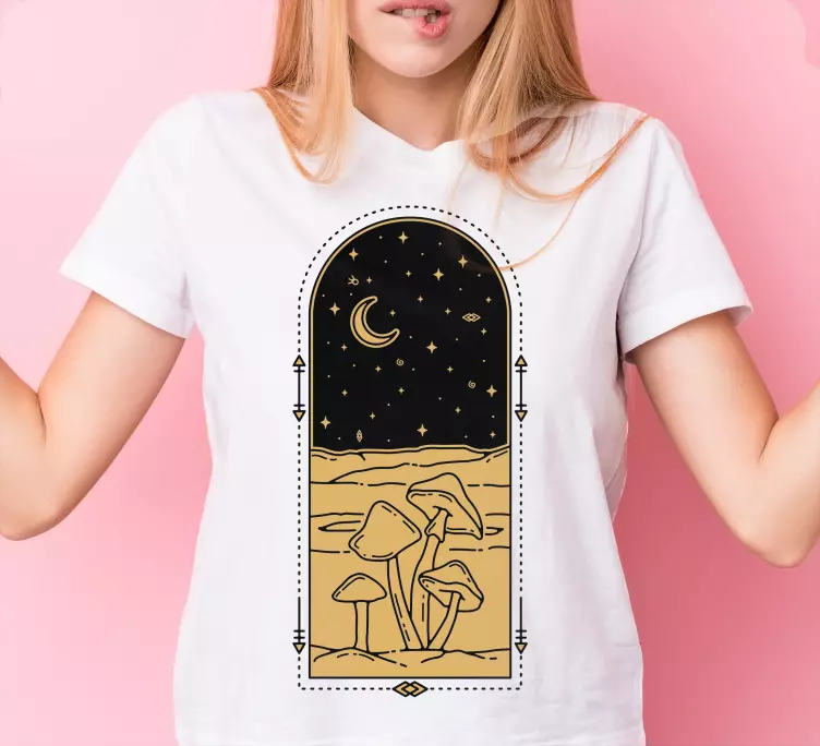 Cogumelo em t-shirt personalizada de produtode paisagem - TenStickers