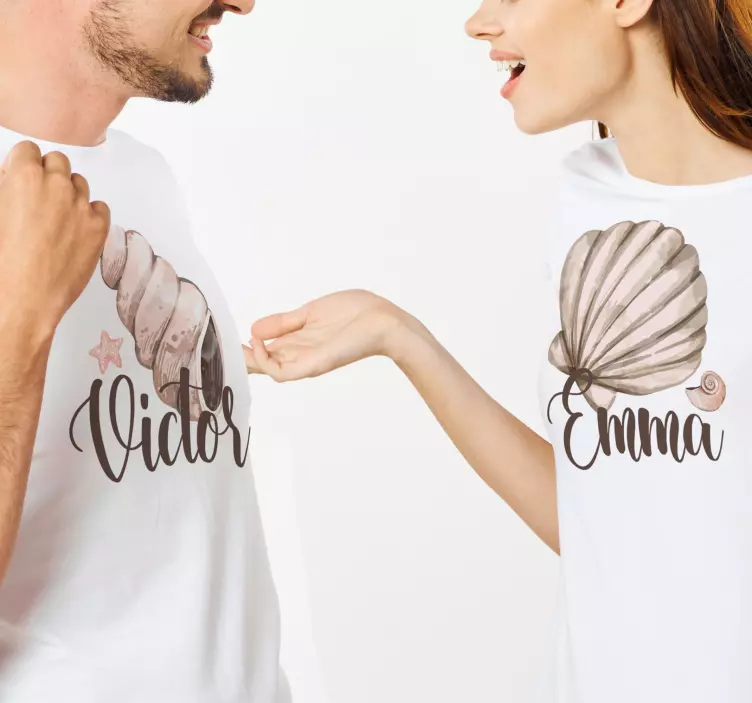 Pares de conchas do mar camisetas - TenStickers