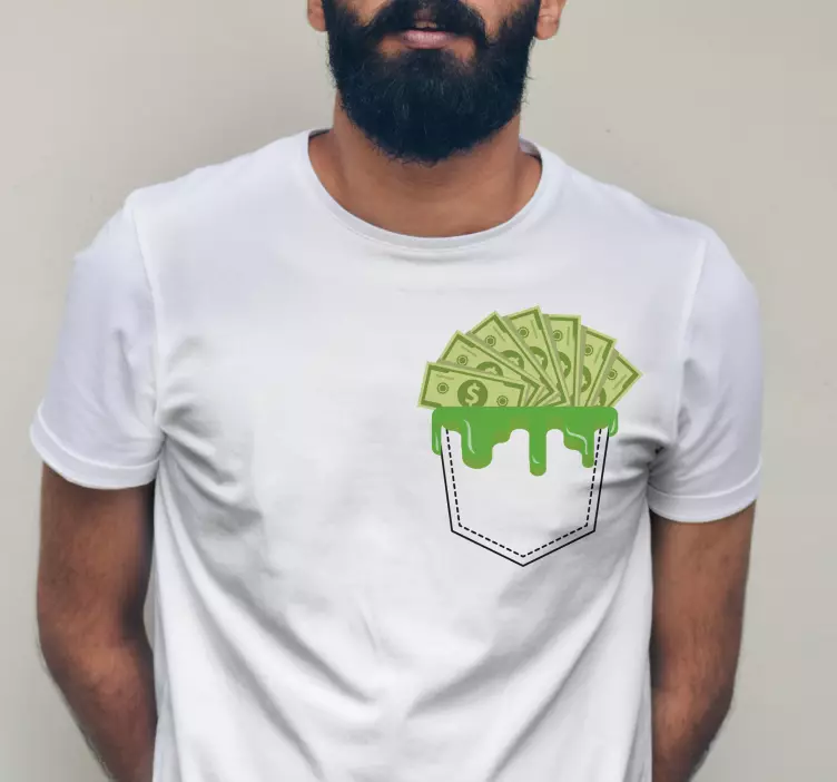 T-shirt personalizada com dinheiro no bolso - TenStickers