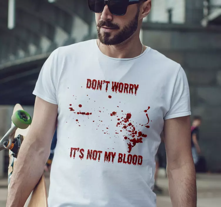 Não se preocupe com texto de sangue, T-shirtde halloween - TenStickers