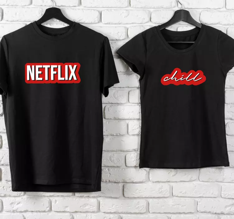 t-shirtsnetflix e chill couple - TenStickers