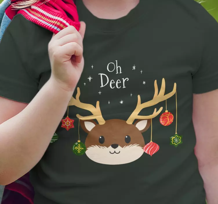 Oh T-shirtde natal com bolas de veado - TenStickers
