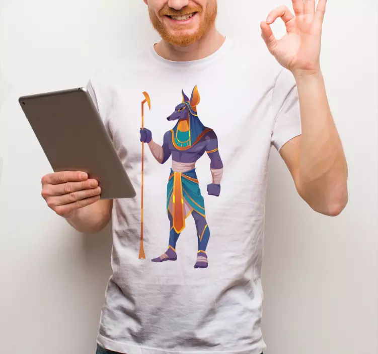 Recreação colorida de t-shirt personalizada anubis - TenStickers