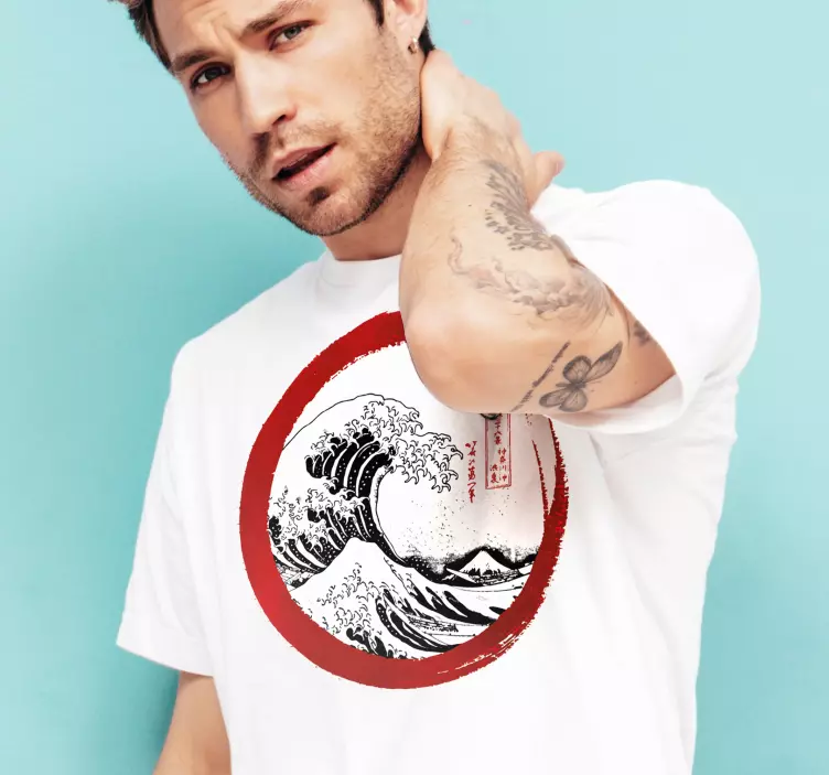 t-shirt personalizada a grande onda de kanagawa - TenStickers