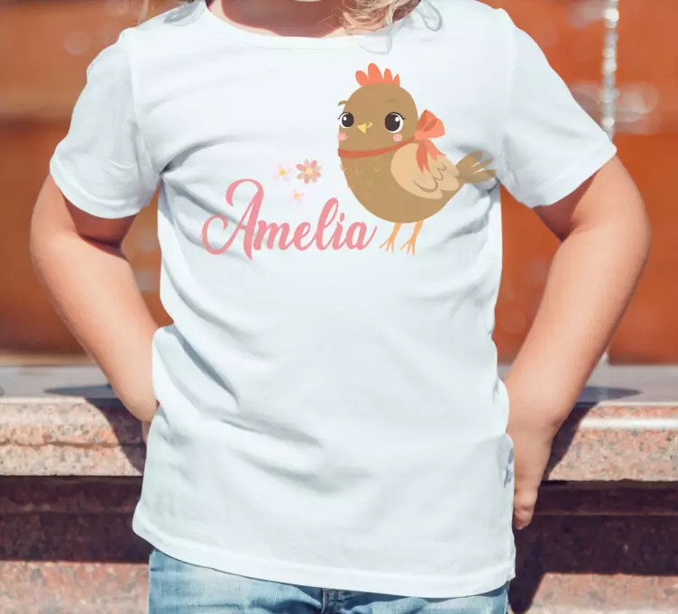 T-shirt bebé pintinho marrom com nome - TenStickers