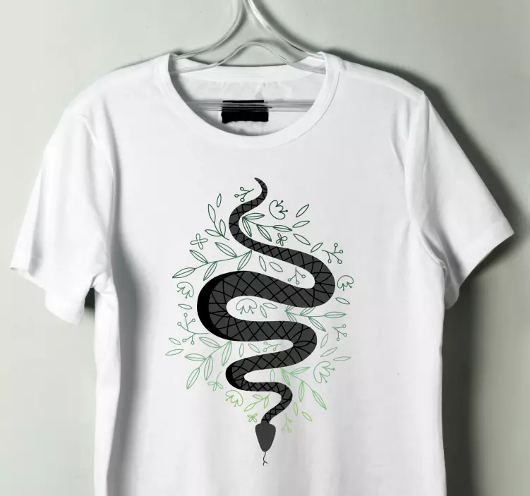 T-shirt camiseta cobra e folhas - TenStickers