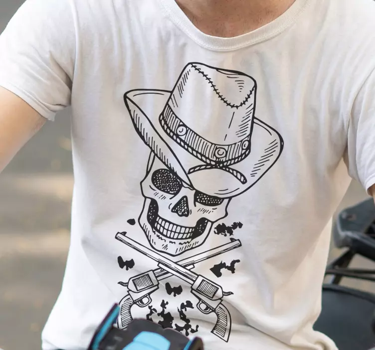 T-shirt caveira de cowboy - TenStickers