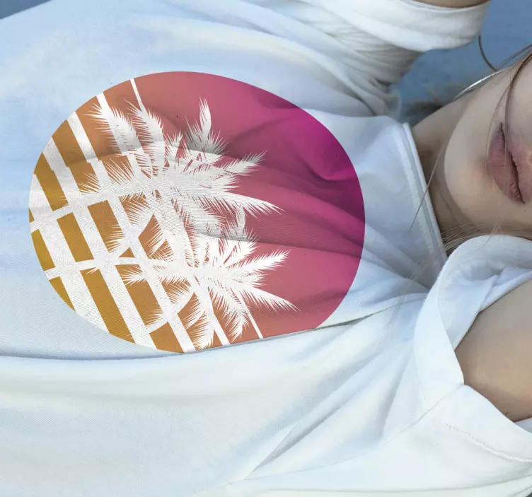 T-shirt círculo de palmeiras - TenStickers