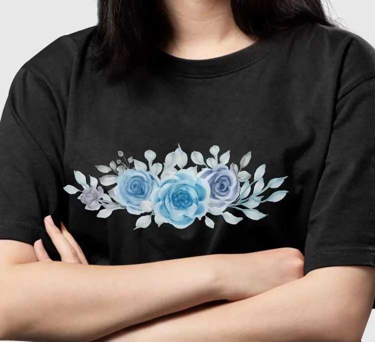T-shirt personalizada com produtode flor azul - TenStickers
