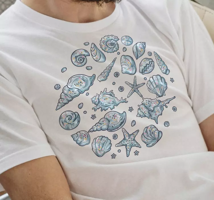 T-shirt de conchas e estrelas do mar - TenStickers