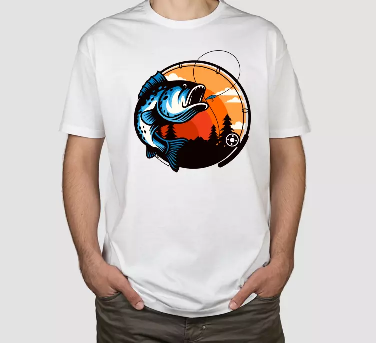t-shirt personalizada com ilustração de pesca do robalo - TenStickers