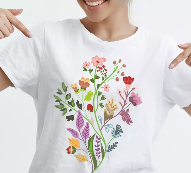 T-shirt personalizada de flores de cores diferentes - TenStickers