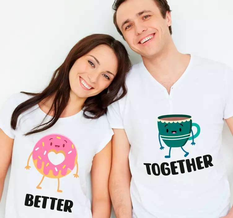 T-shirt de casais melhor juntos - TenStickers
