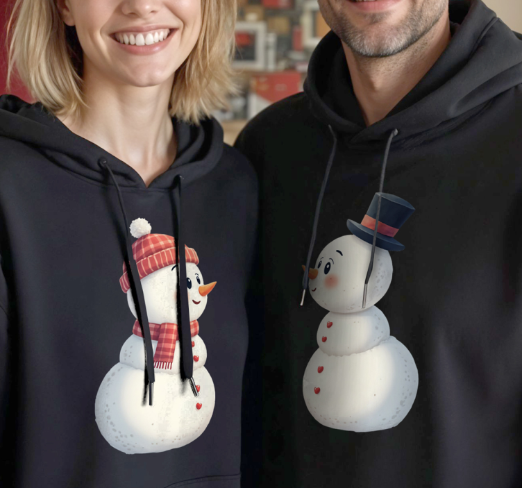 T-shirt de casais casal de bonecos de neve apaixonados - TenStickers