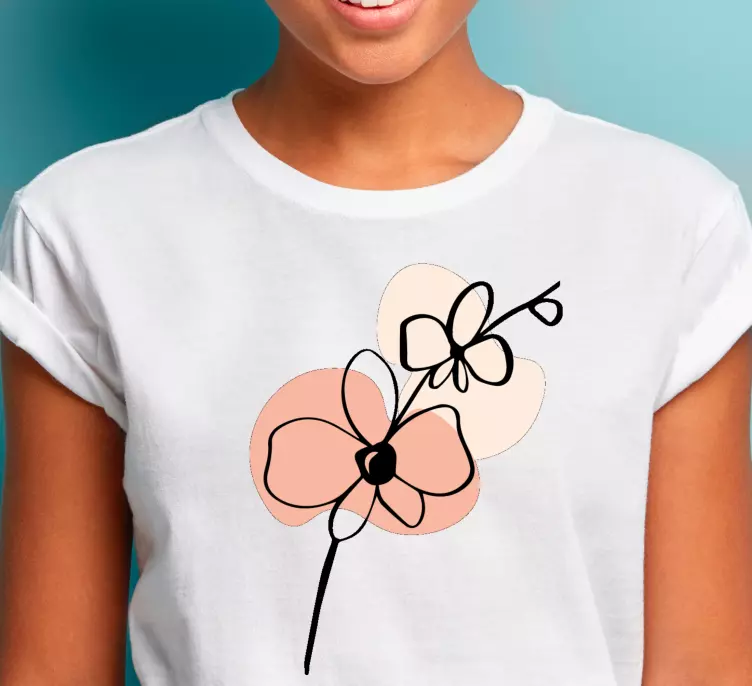 T-shirt personalizada do produtoda arte da linha abstrata das orq - TenStickers