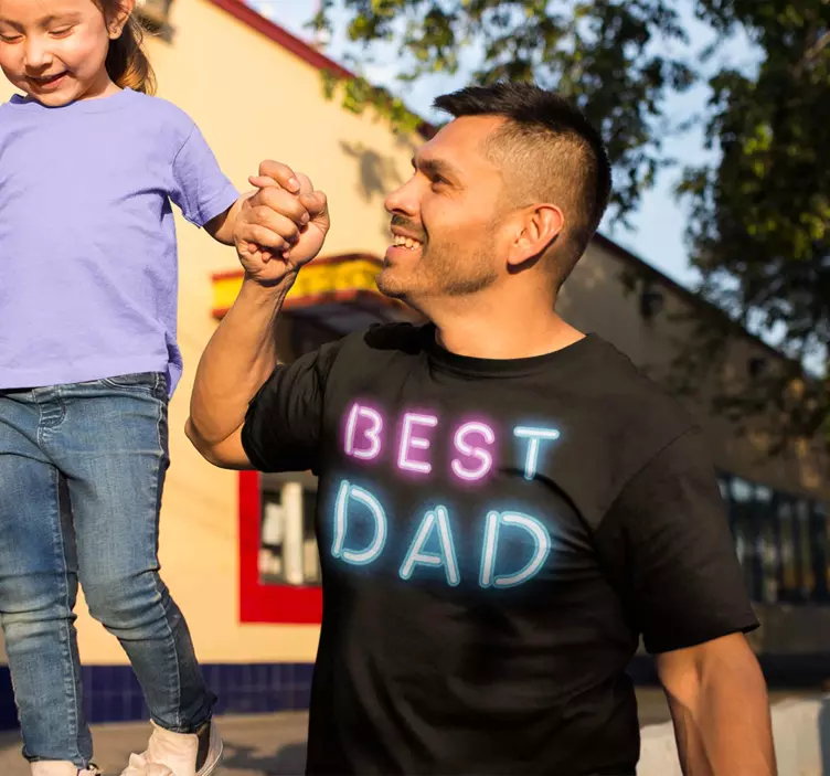 T-shirt dia dos pais do pai Best Dad néon  - TenStickers