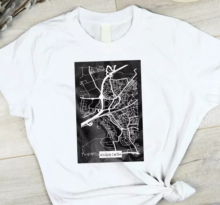 t-shirt personalizada mapa topográfico agualva cacém - TenStickers