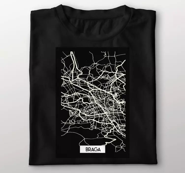 t-shirt personalizada mapa topográfico braga - TenStickers