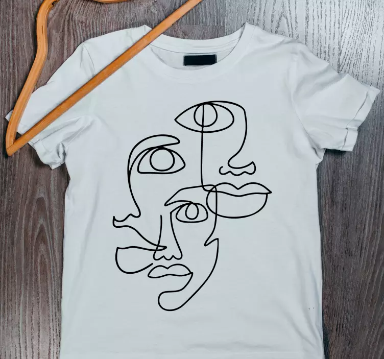 Rostos minimalistas com produtode t-shirt personalizada - TenStickers