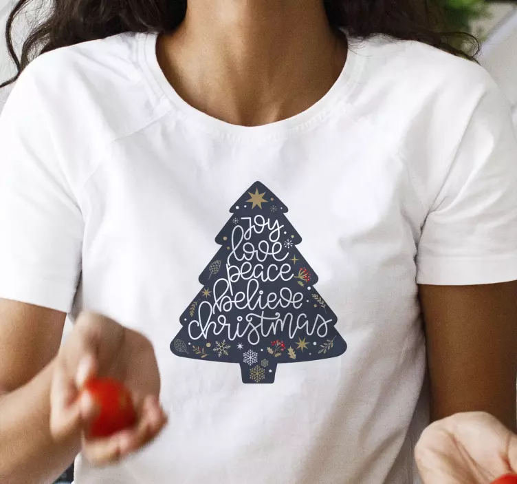 T-shirt natal árvore com citação - TenStickers