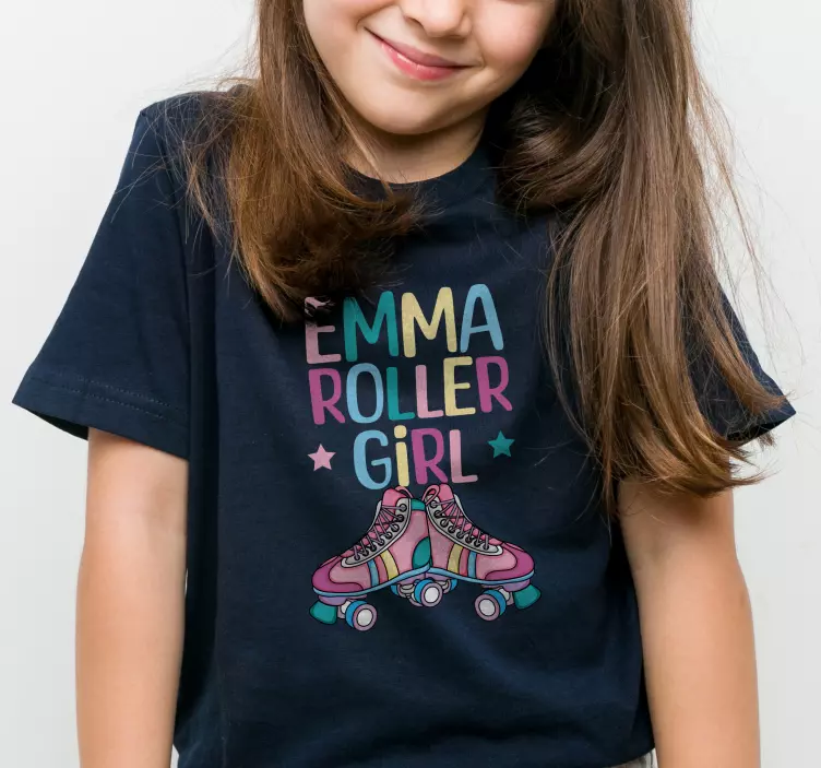 T-shirt para garota patins de rodas con nome - TenStickers
