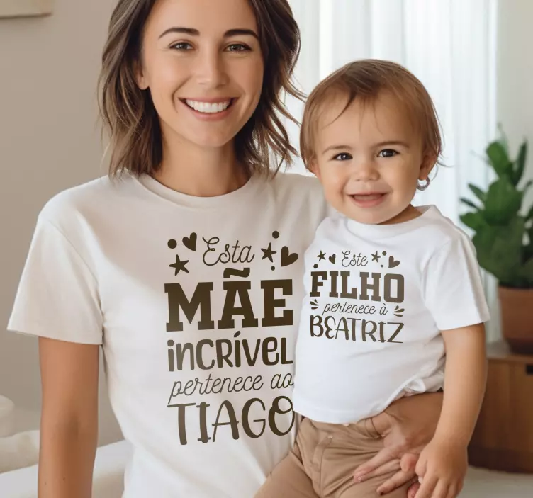 T-shirt  mães e filhas pertence a - TenStickers