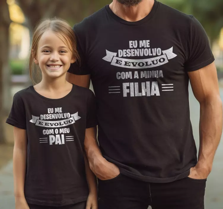 T-shirt pais e filhos eu evoluo - TenStickers
