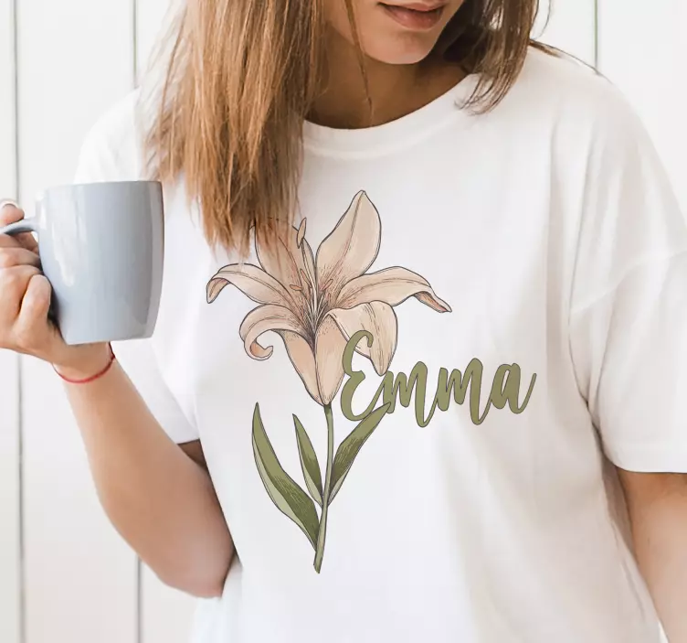 T-shirt personalzável design floral - TenStickers