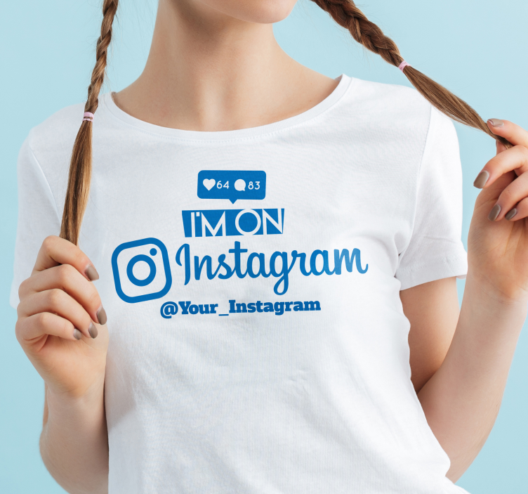 T-shirt personalzável instagram personalizável para jovens - TenStickers
