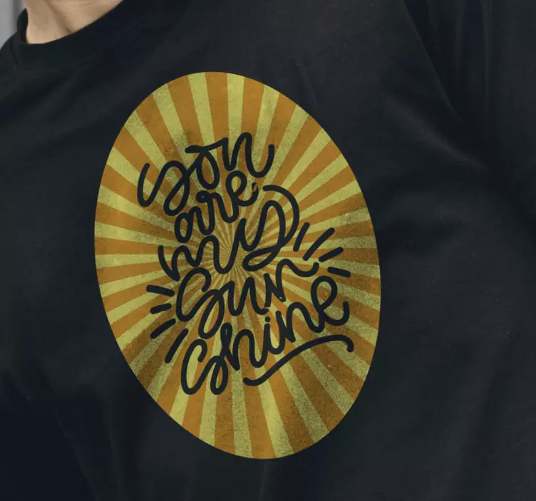 Pôr do sol abstrato com t-shirt de citação - TenStickers
