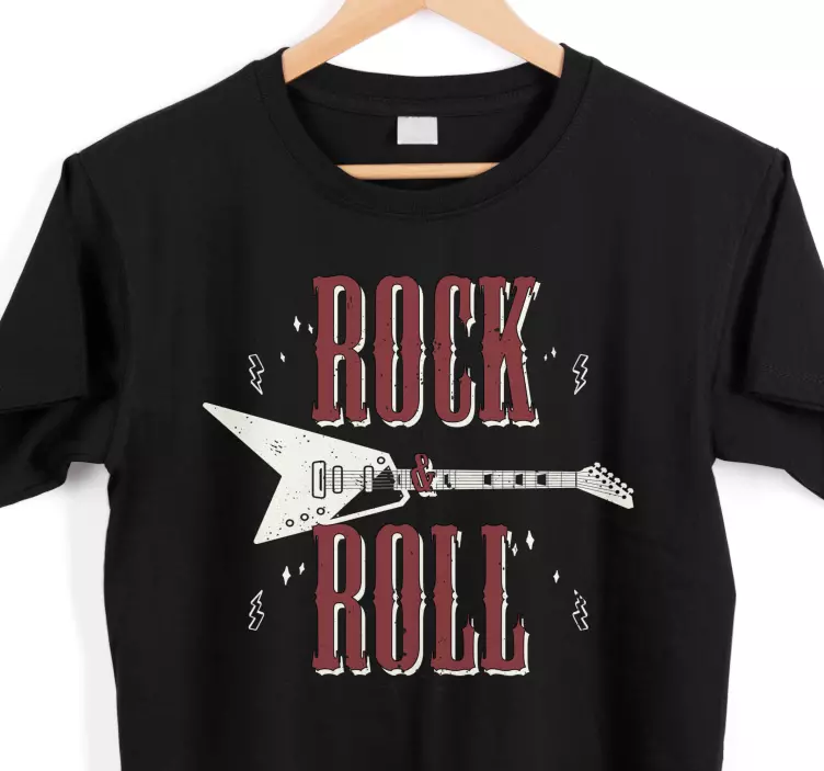 Rock n 'roll com t-shirt personalizada com produtode guitarra - TenStickers