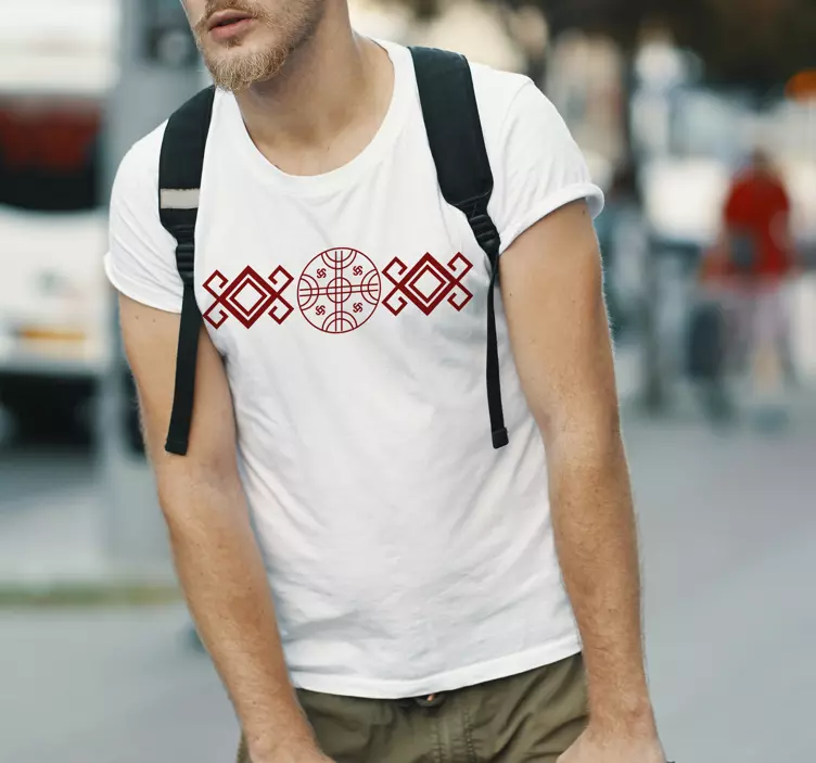 T-shirt estilo mapuche vermelho - TenStickers