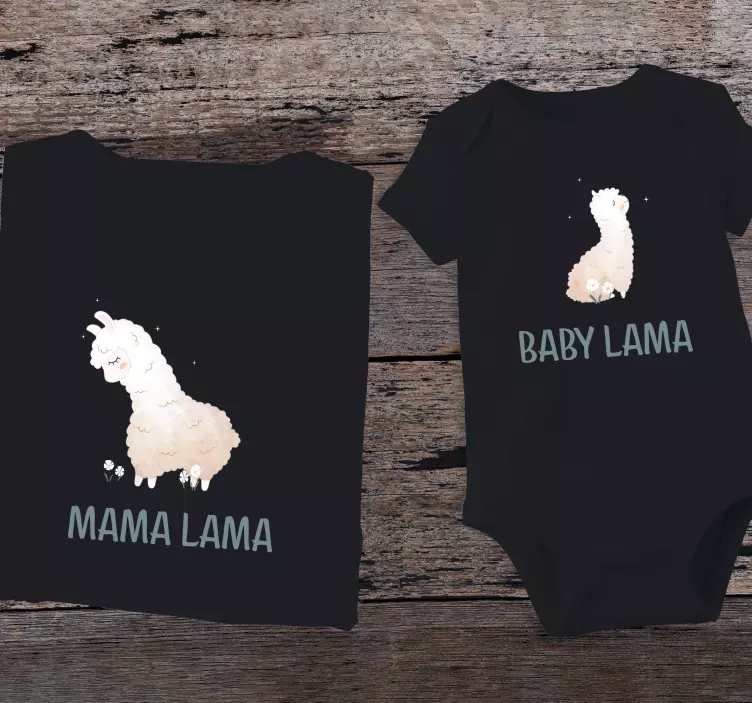 T-shirtbebê lama e mãe lama - TenStickers