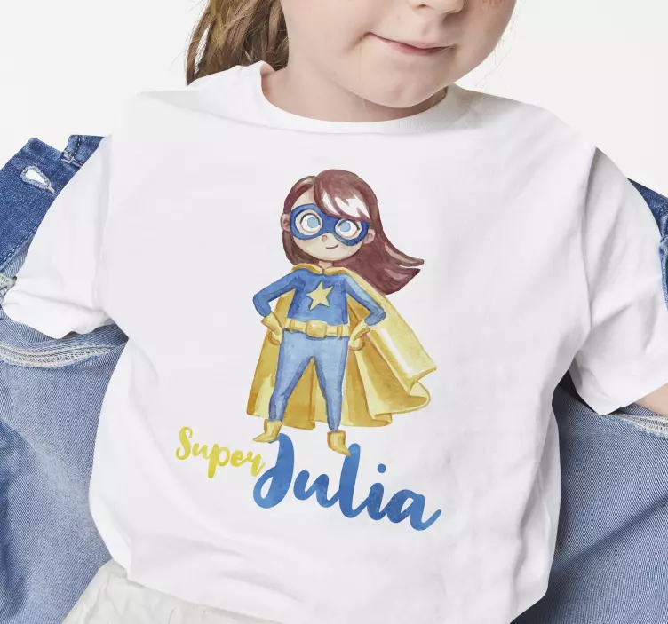 t-shirts personalizadas super herói menina com nome - TenStickers