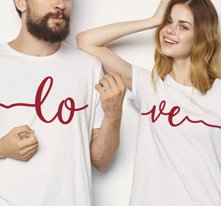 Texto love couple t shirts - TenStickers