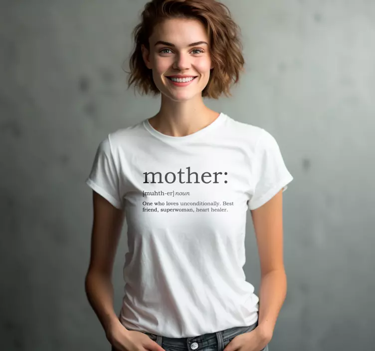 T-shirt com a definição de mãe - TenStickers