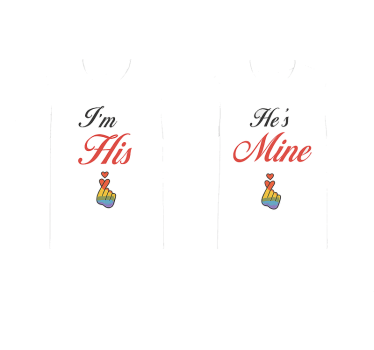 T-shirt de casais lgbt eu sou dele - TenStickers