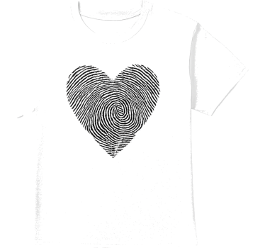 T-shirt impressão digital de coração personalizada - TenStickers