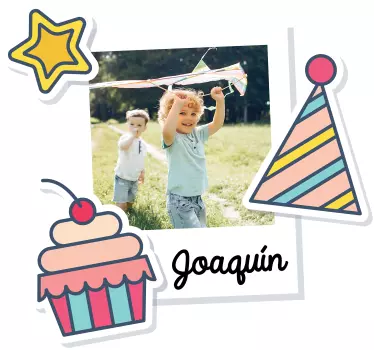 T-shirt de aniversário infantil com foto - TenStickers