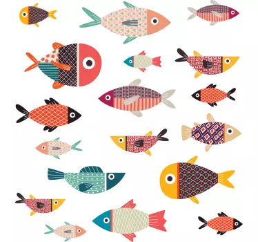 T-shirts para crianças peixinhos coloridos - TenStickers