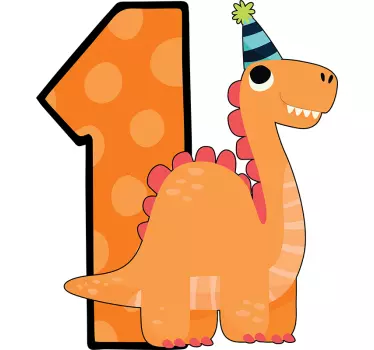 T-shirt de aniversário do bebé dinossauro  - TenStickers