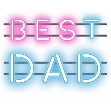 T-shirt dia dos pais do pai Best Dad néon  - TenStickers