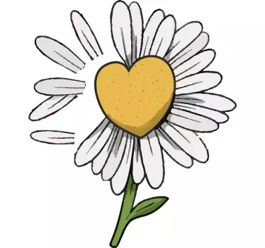 T-shirt de flores Coração de margarida - TenStickers