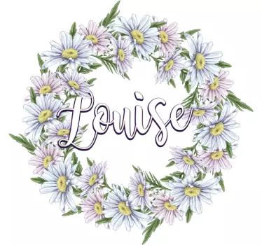 T-shirt floral coroa de flores com nome - TenStickers