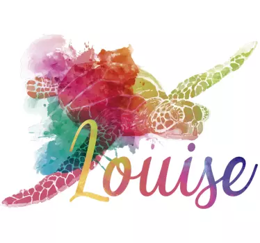 T-shirt de casais tartarugas coloridas com nomes - TenStickers